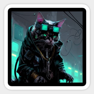 Cyberpunk Cat Sticker